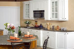 cascade white glass door kitchen cabinets