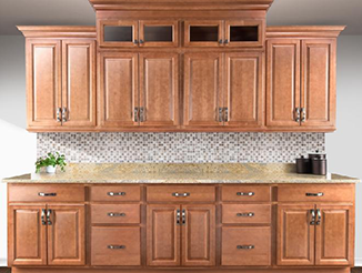 orange brown custom kitchen cabinets brentwood style