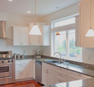 bright white custom kitchen cabinets