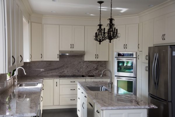 fashion pearl white custom cabinets kitchen marble countertops